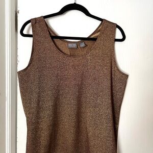 Chico’s Brown/Bronze Shimmer Tank Top Size 2